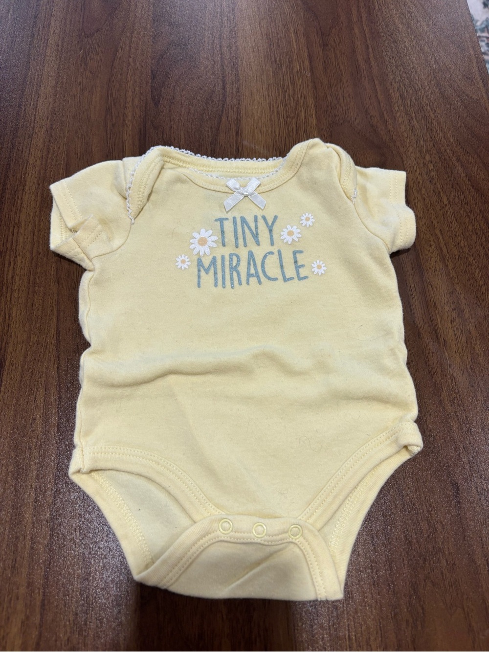 Tiny Miracle Baby One-Piece Bodysuit - Yellow